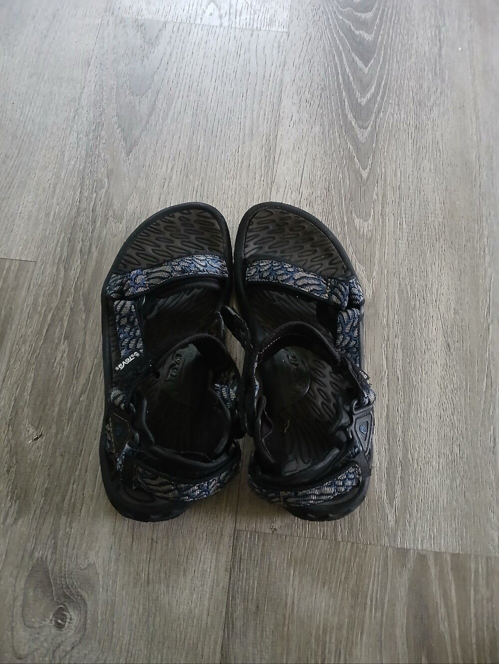 Teva Black Sandals with Blue Accent Straps